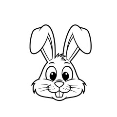 Fototapeta premium Cute cartoon rabbit face vector illustration