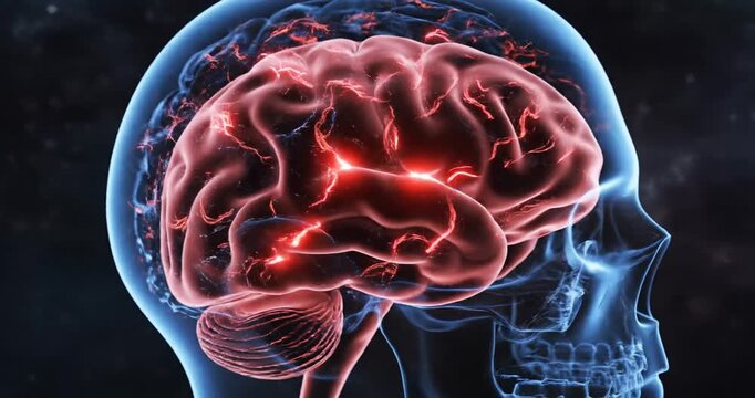 Human Brain Anatomy Medical Visualization.
