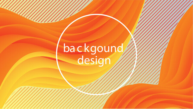 Modern abstract background with orange and yellow gradient waves