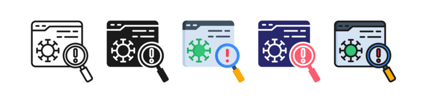 Anomaly Detection Multiple Style Icon Set Collection. 