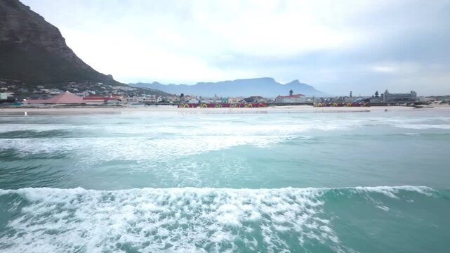 False Bay flyover with Table Mountain in the background.