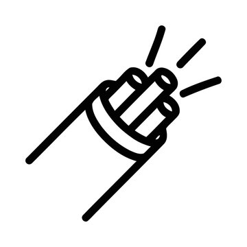 Outline Thin Line Fiber Optic Cable Connection Communication Technology Icon