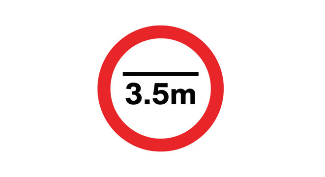 Height Restriction Sign 3.5m - Road Traffic Symbol