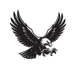Obraz premium Powerful Majestic Eagle In Mid-Flight, Symbolizing Freedom, Strength, And Vision With Fierce Talons And Expansive Wings Ready To Strike With Precision