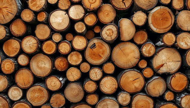 Natural Teak Wood Log Cross Section Texture &ndash; Round Tree Stump Pattern Background for Interior Wall Decoration