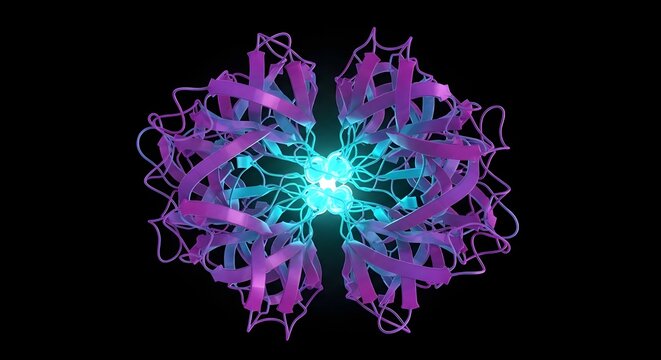 Beta Barrel Protein Structure with Fluorescent Core for Biotech and Genetic Research