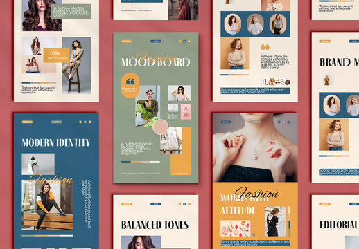 Fashion Mood Board Story Post Template Layout