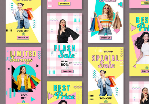 Colorful Fashion Sale Story Templates