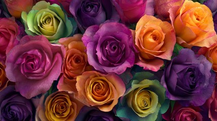 Fototapeta premium Colorful blooming roses floral background with soft pastel petals and lush garden texture for romantic elegant abstract nature wallpaper and decorative design backdrop
