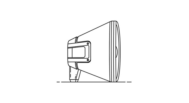 Minimalist Line Art Illustration of a Megaphone