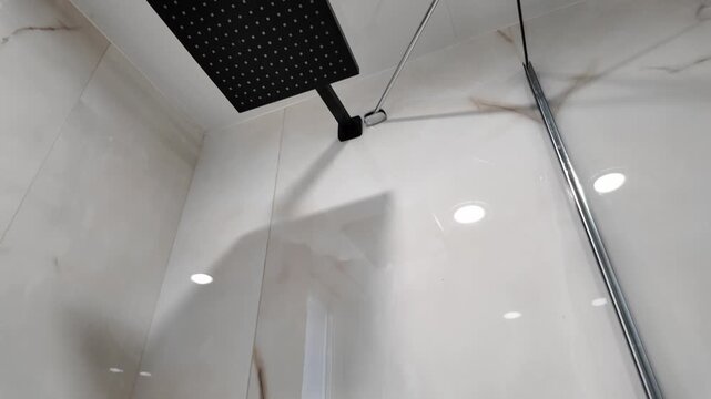 Modern shower set in the bathroom. Mordern and luxury bathroom interior