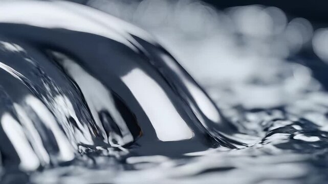Abstract Macro Shot of Ferrofluid Creating Dynamic Spiky Shapes in Dark Liquid.
