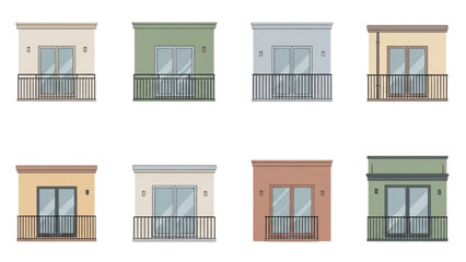Obraz premium Collection of Balcony Designs for Modern Residential Buildings