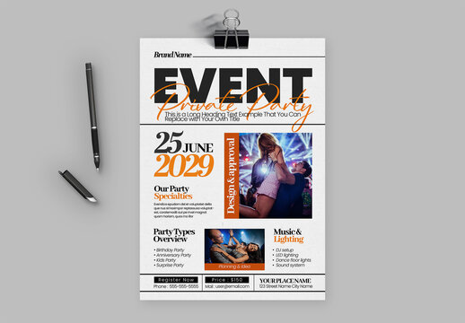 Creative Private Party Event Poster Layout