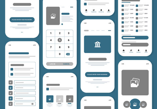 Mobile App Wireframe UI UX Design Template