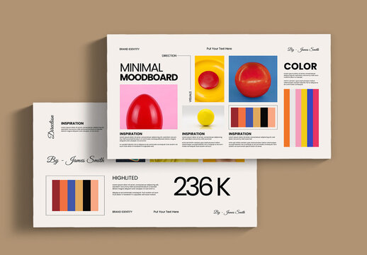 Modern Brand Mood Board Layout Template Clean Aesthetic Style