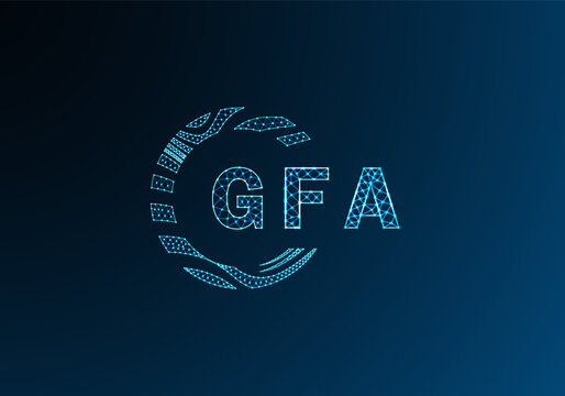 GFA low poly letter logo vector design. GFA lower poly logo design. GFA unique low poly logo design.
