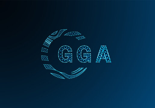GGA low poly letter logo vector design. GGA lower poly logo design. GGA unique low poly logo design.