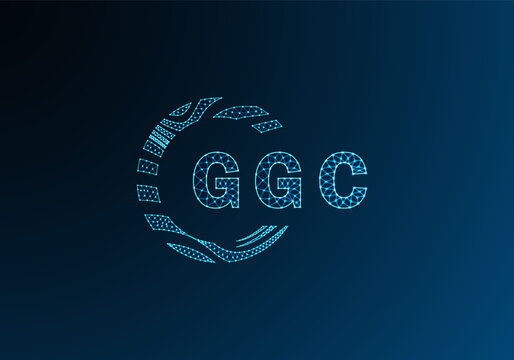 GGC low poly letter logo vector design. GGC lower poly logo design. GGC unique low poly logo design.