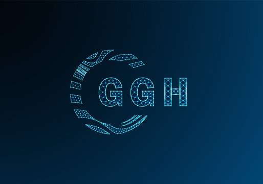 GGH low poly letter logo vector design. GGH lower poly logo design. GGH unique low poly logo design.
