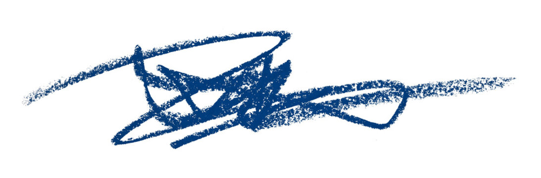 blue pencil strokes isolated on transparent background