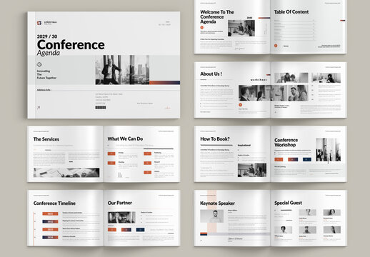 Conference Agenda Template Landscape Design Brochure