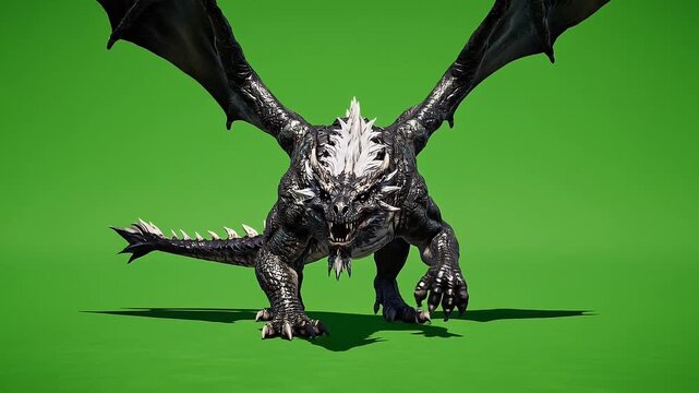 Lion and Dragon in Cinematic Fantasy Scene