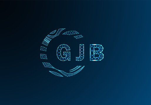 GJB low poly letter logo vector design. GJB lower poly logo design. GJB unique low poly logo design.