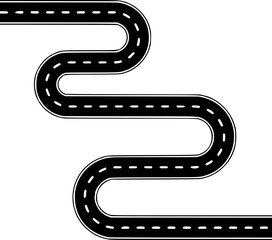 Fototapeta premium A winding road vector graphic on transparent background