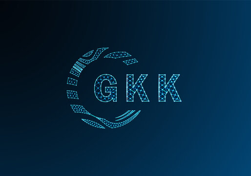 GKK low poly letter logo vector design. GKK lower poly logo design. GKK unique low poly logo design.