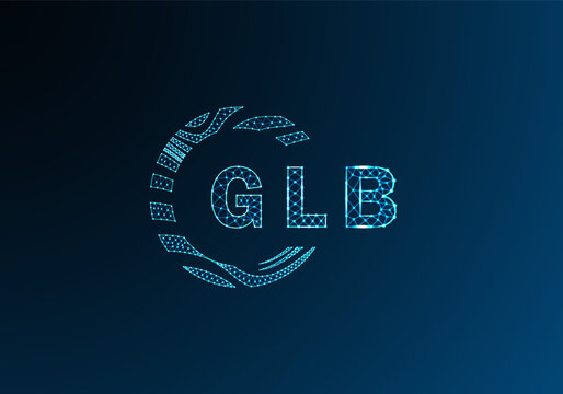 GLB low poly letter logo vector design. GLB lower poly logo design. GLB unique low poly logo design.