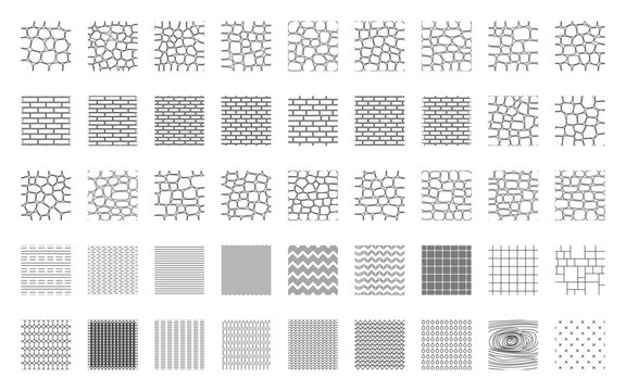 Paving Pattern CAD Blocks Set. Landscape Architecture DWG Symbols for Site Design