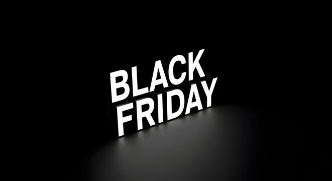 Bold 'black friday' text on a dark background promotional sale announcement