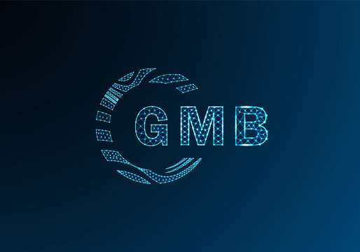 GMB low poly letter logo vector design. GMB lower poly logo design. GMB unique low poly logo design.