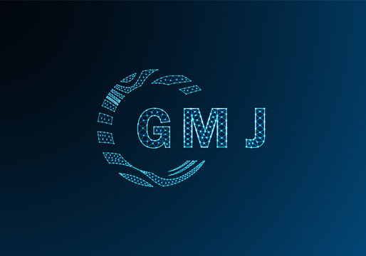 GMJ low poly letter logo vector design. GMJ lower poly logo design. GMJ unique low poly logo design.