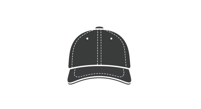 Black baseball cap with white stitching