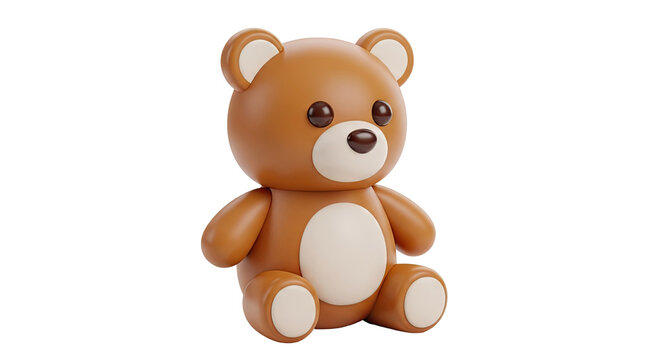 3D Rendered Brown Teddy Bear Toy