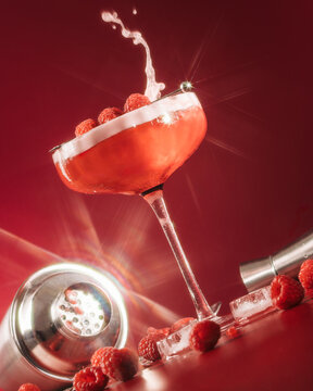 creative splashing cocktail photographed in a studio in Stockholm