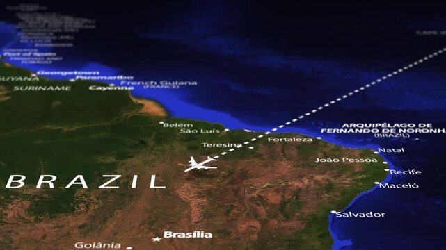 Flight From Andorra la Vella ANDORRA Santiago CHILE with flag pins