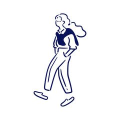Obraz premium テレビ局で働く女性のイラスト素材