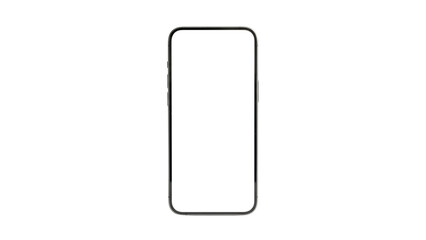 Minimalist smartphone outline with rounded corners and transparent screen viewed directly from top on grey checkered background representing a clean digital interface or wireframe concept. © ATIQULISLAM