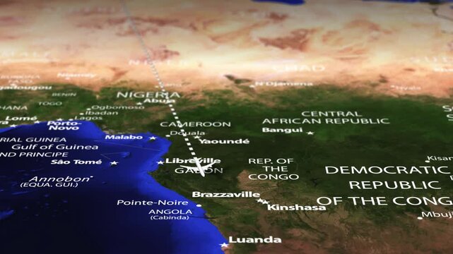 Flight From Andorra la Vella ANDORRA Windhoek NAMIBIA with flag pins