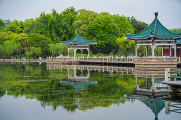 Naklejka premium Spring Scenery of East Lake Scenic Area, Wuhan, Hubei, China