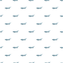 Fototapeta premium Blue whale characters creating a fun repeating animal background