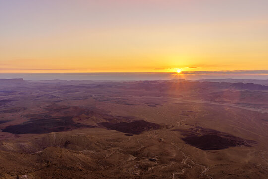 Sunrise view of Makhtesh (crater) Ramon