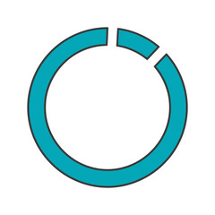 Fototapeta premium Simple Teal Ring Chart Segmented Circle Icon