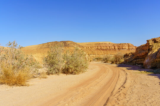 Desert landscape, inside Makhtesh (crater) Ramon