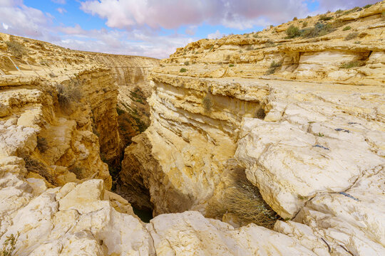 Upper view of the Canyon of Ein Avdat, Negev Desert