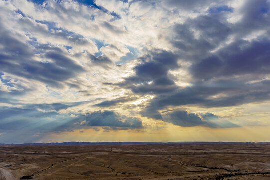 Desert landscape of the Israel - Egypt border
