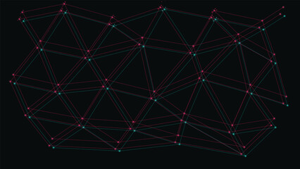 Fototapeta premium Network Diagram: An abstract network diagram with interconnected nodes and lines, illustrating complex relationships and data connections against a dark background.